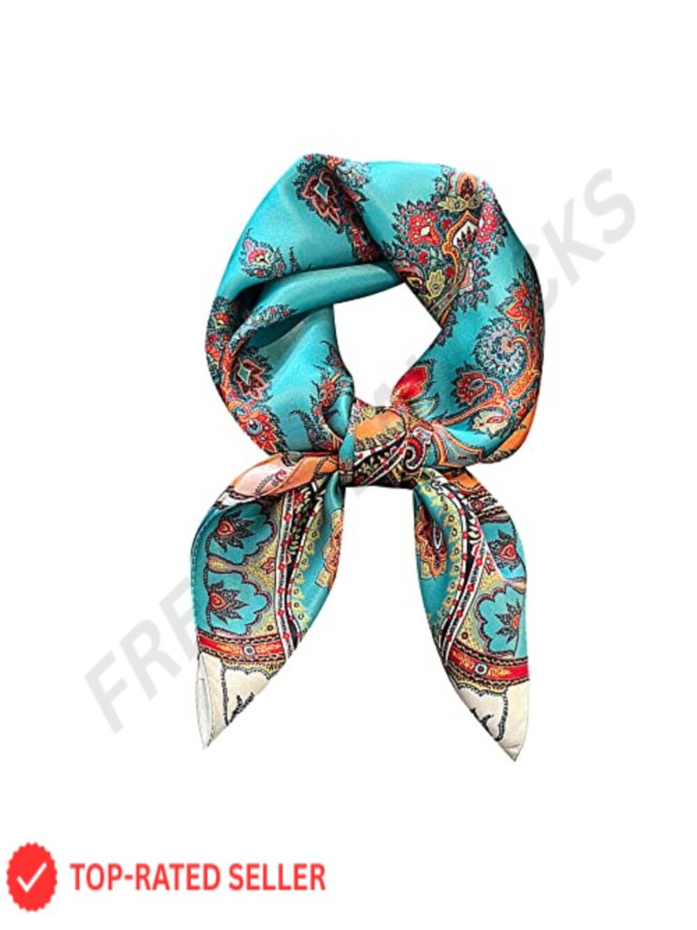 100% Mulberry Silk Scarf 26in Women Square Neck Head Scarf Hair Wrap